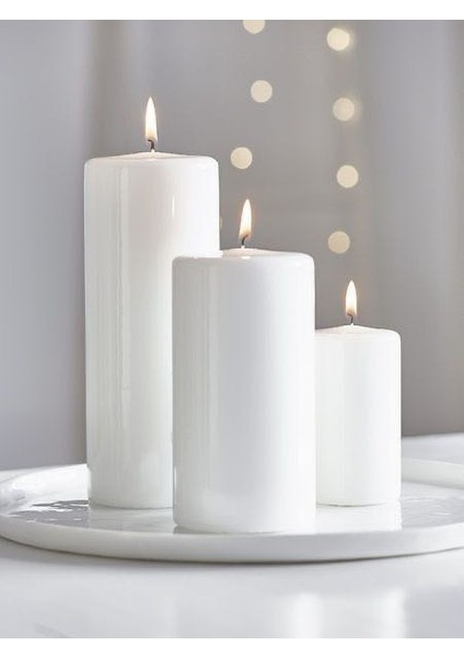 Üçlü Silindir Mum Seti