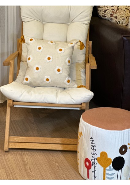 Tekli Çiçekli Punch Işlemeli Nakışlı Dekoratif Premium Kırlent Kılıfı fiyatları