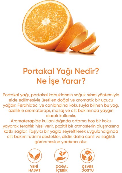 Portakal Yağı %100 Saf - Yükselen Ruh Hali, Işıltılı Bir Cilt ve Tatlı Ferahlık Serum 20 ml