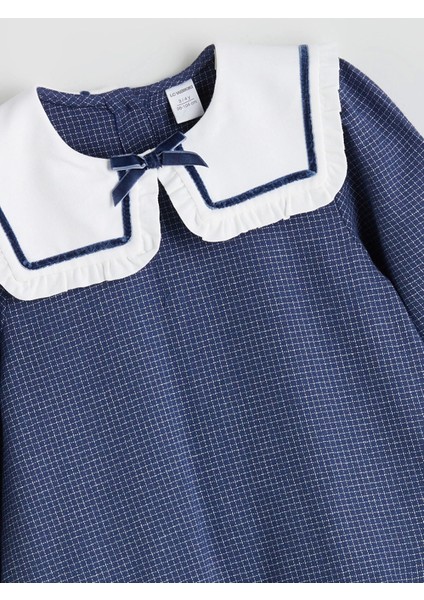 Lcw Kids Lacivert Bebe Yaka Ekose Kız Çocuk Elbise fiyatları