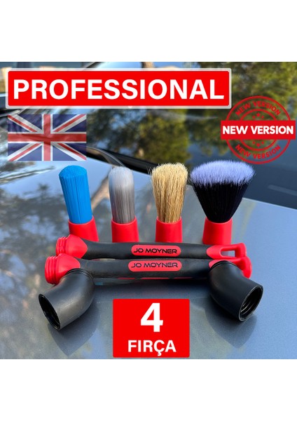 Araba Temizlik Detay Fırçası 4'lü Set Araç Detaylı Temizlik Fırça Seti Premium A+++ Kalite