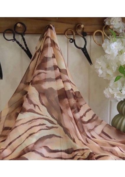 Ake•r Jan Jan Şifon Dökümlü Kumaş