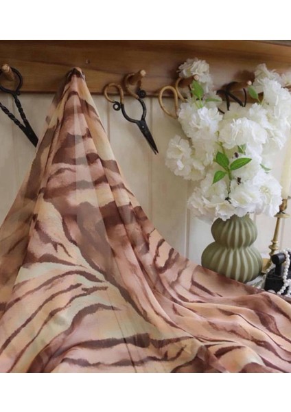 Ake•r Jan Jan Şifon Dökümlü Kumaş