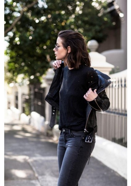 Hakiki Kuzu Derisi Siyah Kemerli Spor Kadın Deri Mont fiyatları