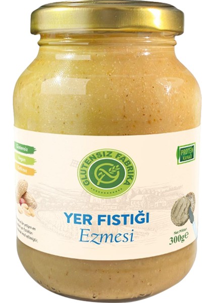 Glütensiz Fabrika Glütensiz %100 Yer Fıstığı Ezmesi 300 g