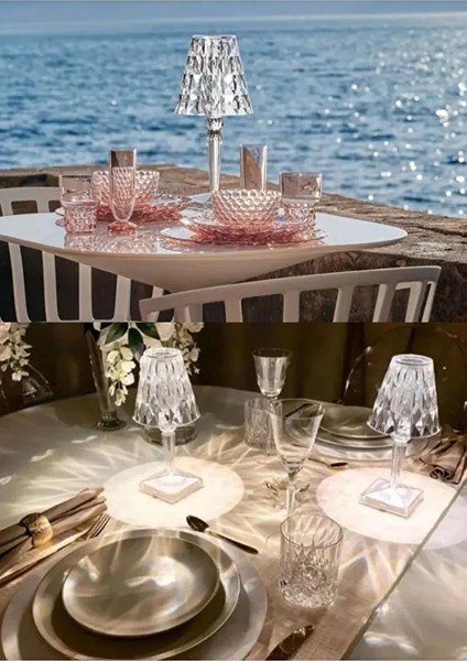 Dekoratif Ledli USB Şarjlı Dokunmatik Kristal LED Masa Abajur Lambası Kumandalı Rgb Model Unichrome modelleri