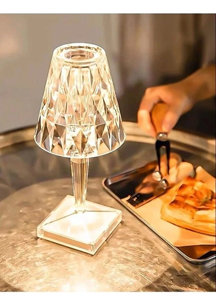 Dekoratif Ledli USB Şarjlı Dokunmatik Kristal LED Masa Abajur Lambası Kumandalı Rgb Model Unichrome fırsatları