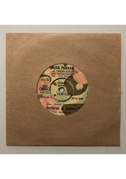 Ajda Pekkan Durdurun Şu Zamanı - Yaşamak Ne Güzel Şey 45 Lik Plak (Orjinal 1969 Dönem Baskı 45 Lik Plak)