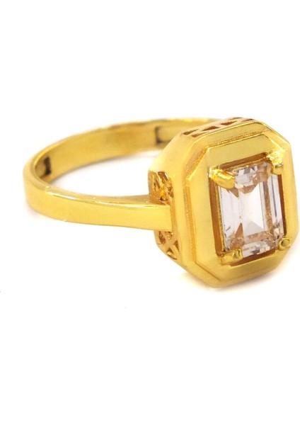 Altın Kaplama Zirkon Taşlı Baget Yüzük YZK-454 modelleri