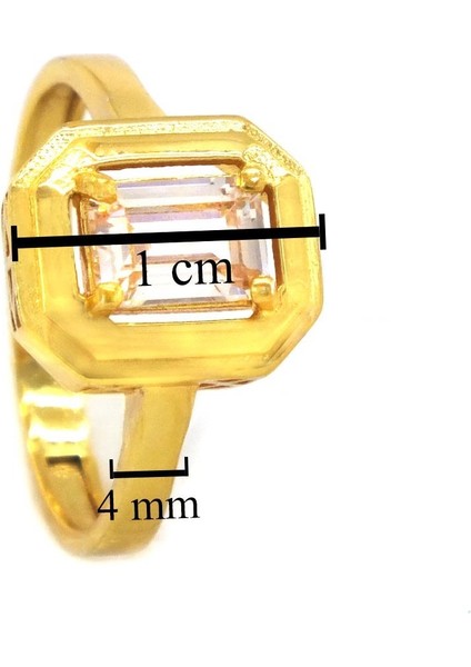 Altın Kaplama Zirkon Taşlı Baget Yüzük YZK-454 fırsatları