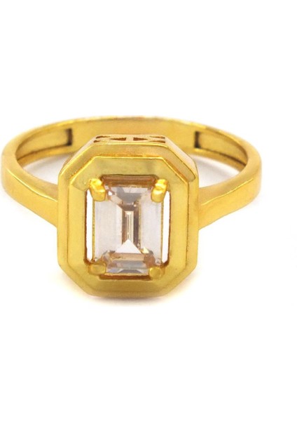 Altın Kaplama Zirkon Taşlı Baget Yüzük YZK-454 indirimleri