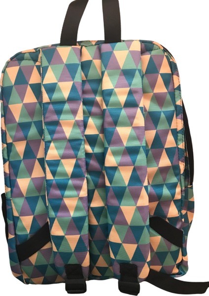 Üçgen Desenli Unisex Okul Sırt Çantası Hafif Geniş ve Şık Tasarım fiyatları