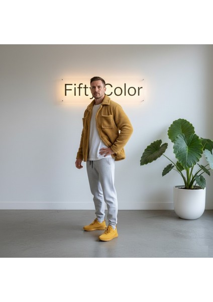 Unisex Trend Kombin Peluş Gömlek Ceket & Jogger Eşofman Takımı modelleri