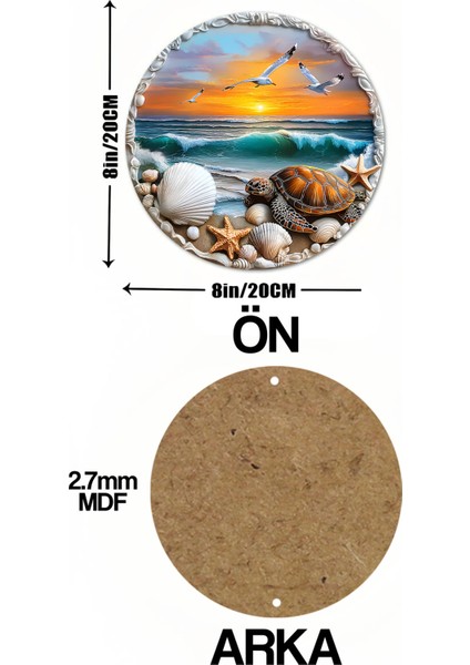 20 x 20cm Dekoratif Ahşap Duvar Süsü – Deniz ve Gün Batımı Tasarımı DT088 indirimleri