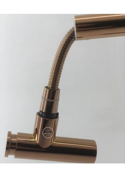 Bakır Renk Spiralli Kuğu T Mutfak Eviye Bataryası modelleri