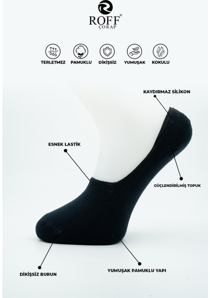 Pamuklu Erkek Babet Çorap Dikişsiz Görünmez Kaydırmaz Topuk Silikonlu 6’lı Paket fiyatları
