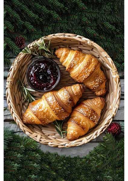 33 x 33cm Dekoratif Ahşap Duvar Süsü – Kruvasan & Reçel Tasarımı DT097 fiyatları