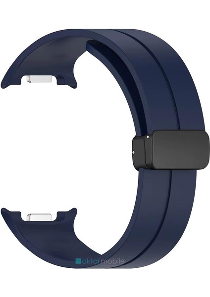 Galaxy Watch 8 Classic 46 mm Uyumlu Silikon Kordon Magnetik D Tokalı Spor Kayış Mıknatıslı Toka