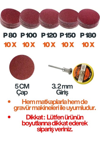 52 Parça Mini Cırt Zımpara Pimli Matkap Gravür Uyumlu 3.2 mm Zımpara Seti fiyatları