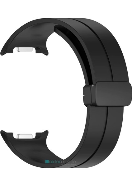 Galaxy Watch 8 40 / 44 mm Uyumlu Silikon Kordon Magnetik D Tokalı Spor Kayış Mıknatıslı Toka