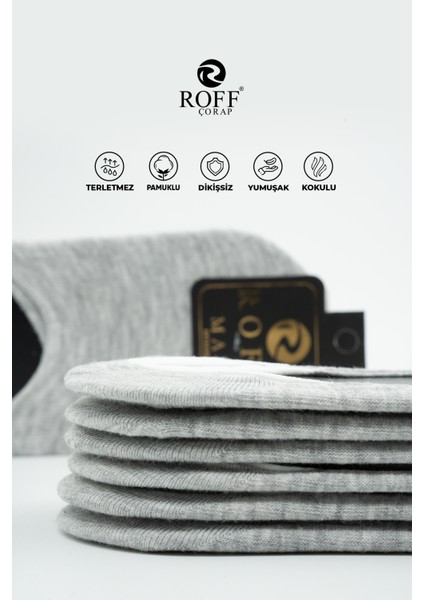 Pamuklu Erkek Babet Çorap Dikişsiz Görünmez Kaydırmaz Topuk Silikonlu 6’lı Paket indirimleri