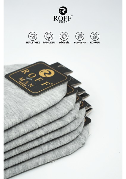 Pamuklu Erkek Babet Çorap Dikişsiz Görünmez Kaydırmaz Topuk Silikonlu 6’lı Paket