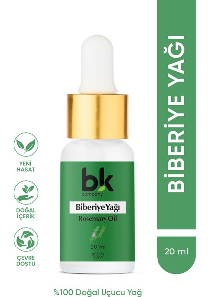 Biberiye Yağı %100 Saf - Yoğun Saç Bakımı, Zihinsel Canlılık ve Arındırıcı Cilt Desteği Serum 20 ml