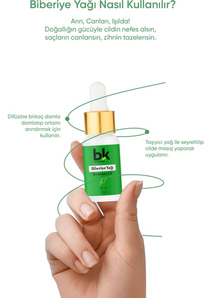 Biberiye Yağı %100 Saf - Yoğun Saç Bakımı, Zihinsel Canlılık ve Arındırıcı Cilt Desteği Serum 20 ml indirimleri