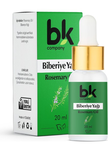 Biberiye Yağı %100 Saf - Yoğun Saç Bakımı, Zihinsel Canlılık ve Arındırıcı Cilt Desteği Serum 20 ml