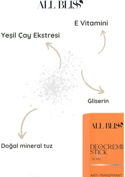 ALL BLİSS All Bliss Erkek Deocreme Stick 50 ml – Uzun Süreli Koruma & Ferahlık, Anti-Transpirant Stick fiyatları