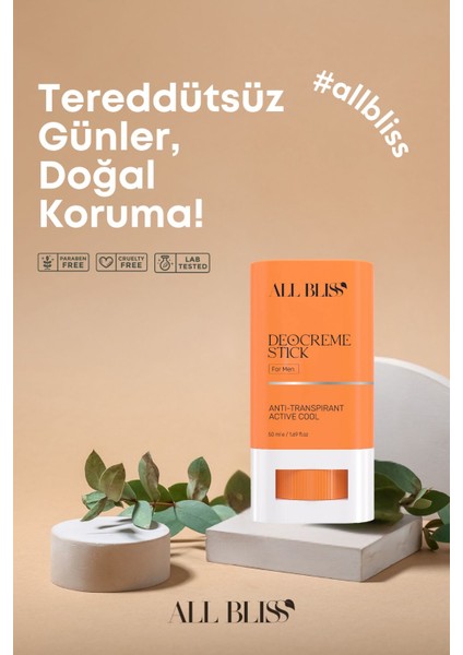 ALL BLİSS All Bliss Erkek Deocreme Stick 50 ml – Uzun Süreli Koruma & Ferahlık, Anti-Transpirant Stick fırsatları