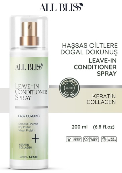 Buğday proteinli saç bakım spreyi 200 ml - Kolay tarama, nemlendirici etki