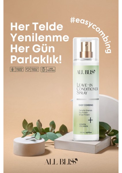 Buğday proteinli saç bakım spreyi 200 ml - Kolay tarama, nemlendirici etki fırsatları