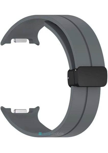 Galaxy Watch 8 40 / 44 mm Uyumlu Silikon Kordon Magnetik D Tokalı Spor Kayış Mıknatıslı Toka