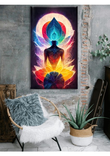 Lotus Aura Spiritüalizm Temalı Baskı Kanvas Tablo