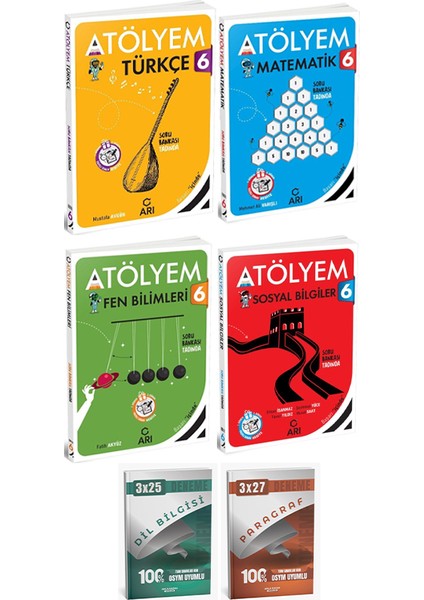 Anla Kazan + Arı 2026 Atölye Türkçe Matematik Fen Sosyal + Anka Deneme 6 Lı Set modelleri