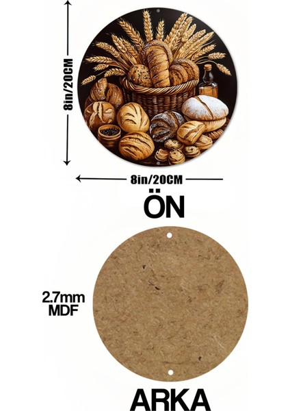 33 x 33 cm Dekoratif Ahşap Duvar Süsü – Ekmek ve Buğday Tasarımı DT095 indirimleri