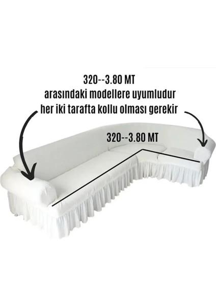 Jakarli Şal Desen L Köşe Koltuk Örtüsü, Esnek Koltuk Kılıfı, Osmanlı Desen (350CM)