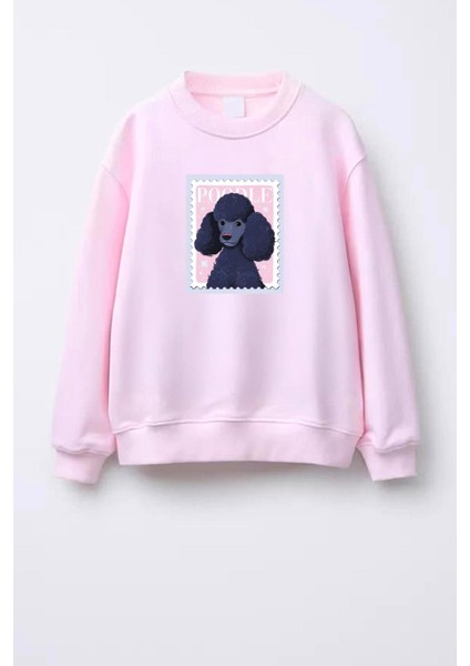 Kız Çocuk Baskılı 3 Iplik Kumaş Pamuklu Sweatshirt