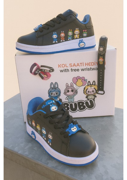 Labubu Çocuk Spor Ayakkabı + Akıllı Kol Saati Hediyeli 🎁✨ | Renkli ve Eğlenceli Tasarım