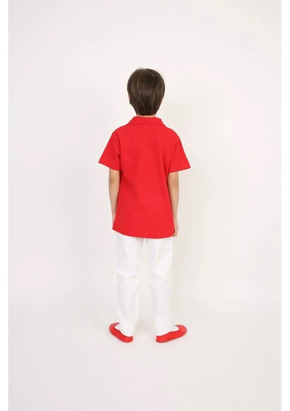 Erkek Çocuk 23 Nisan, 19 Mayıs 29 Ekim 10 Kasım Özel Gün Kıyafeti Kostüm Pantolon Kısa Kol Polo Yaka fiyatları