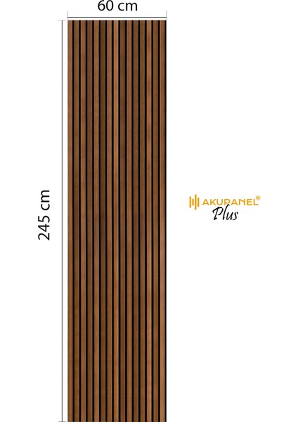Plus 60X245 cm Ceviz Renk Akustik Ahşap Duvar Paneli fiyatları