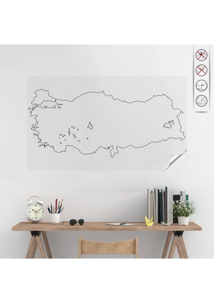 48X110 Statik Kağıt Dilsiz Türkiye Haritası