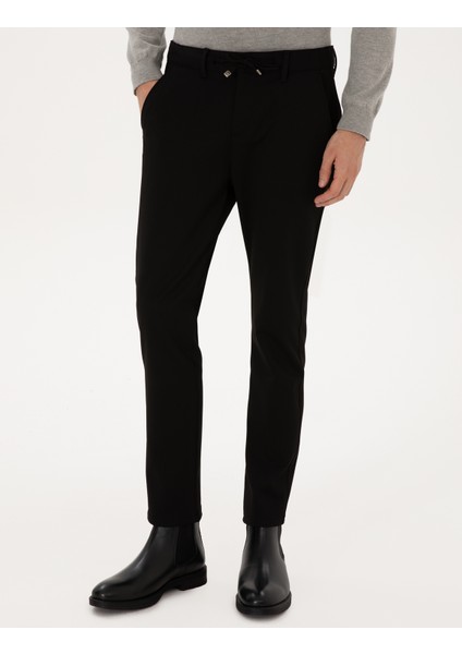Erkek Siyah Slim Fit Kanvas Pantolon 50309931-VR046 fiyatları