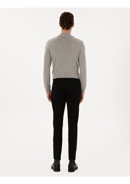 Erkek Siyah Slim Fit Kanvas Pantolon 50309931-VR046 fırsatları