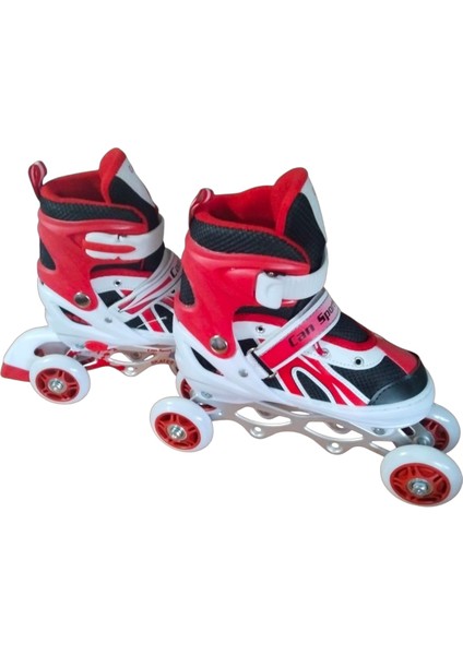 Konsep Can Sport Ayarlanabilir Işıklı Silikon Tekerli Frenli Koruma Seti Kırmızı fiyatları