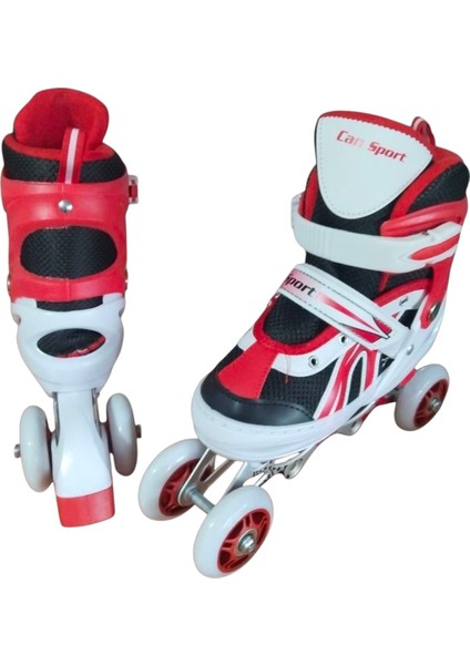 Konsep Can Sport Ayarlanabilir Işıklı Silikon Tekerli Frenli Koruma Seti Kırmızı fırsatları