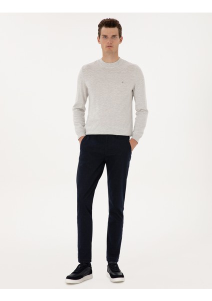 Erkek Lacivert Slim Fit Kanvas Pantolon 50309952-VR033 modelleri