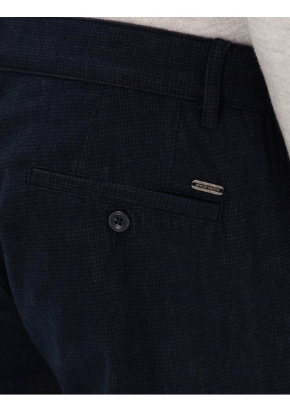 Erkek Lacivert Slim Fit Kanvas Pantolon 50309952-VR033