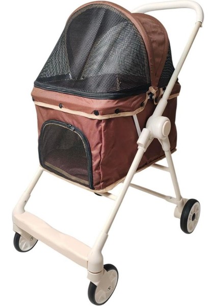 Zampa Hamilton Kedi & Köpek Arabası, Kahverengi, 50X68X90 cm